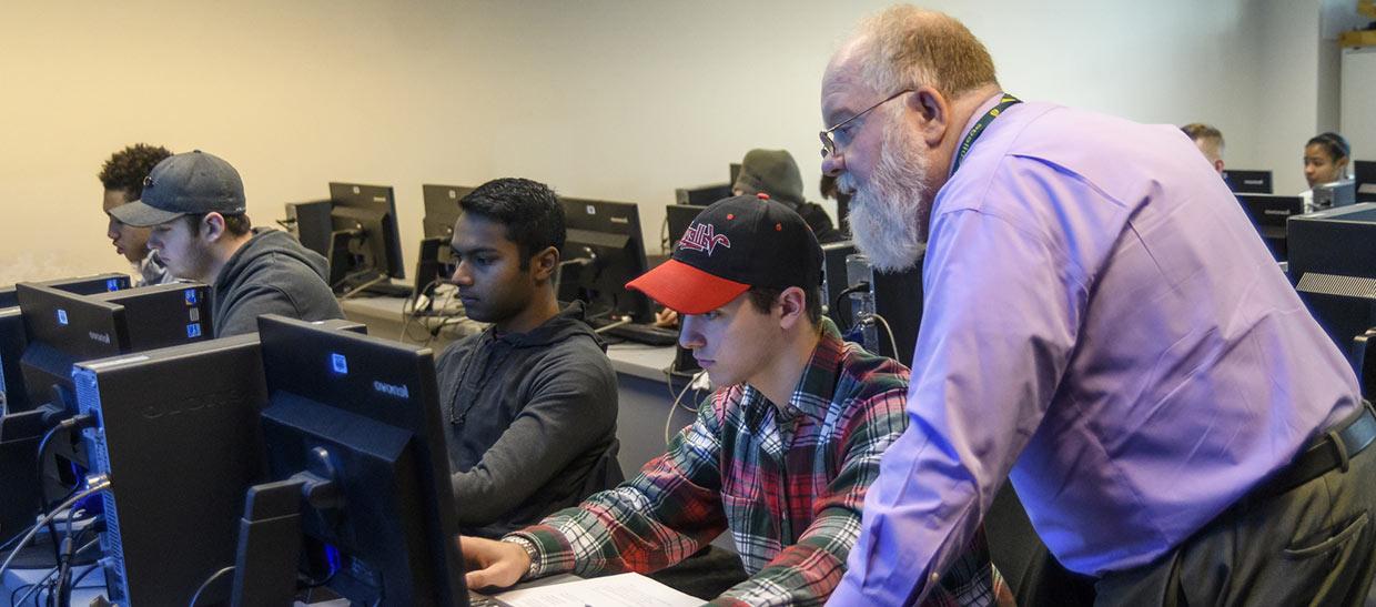 学生s working on a computer